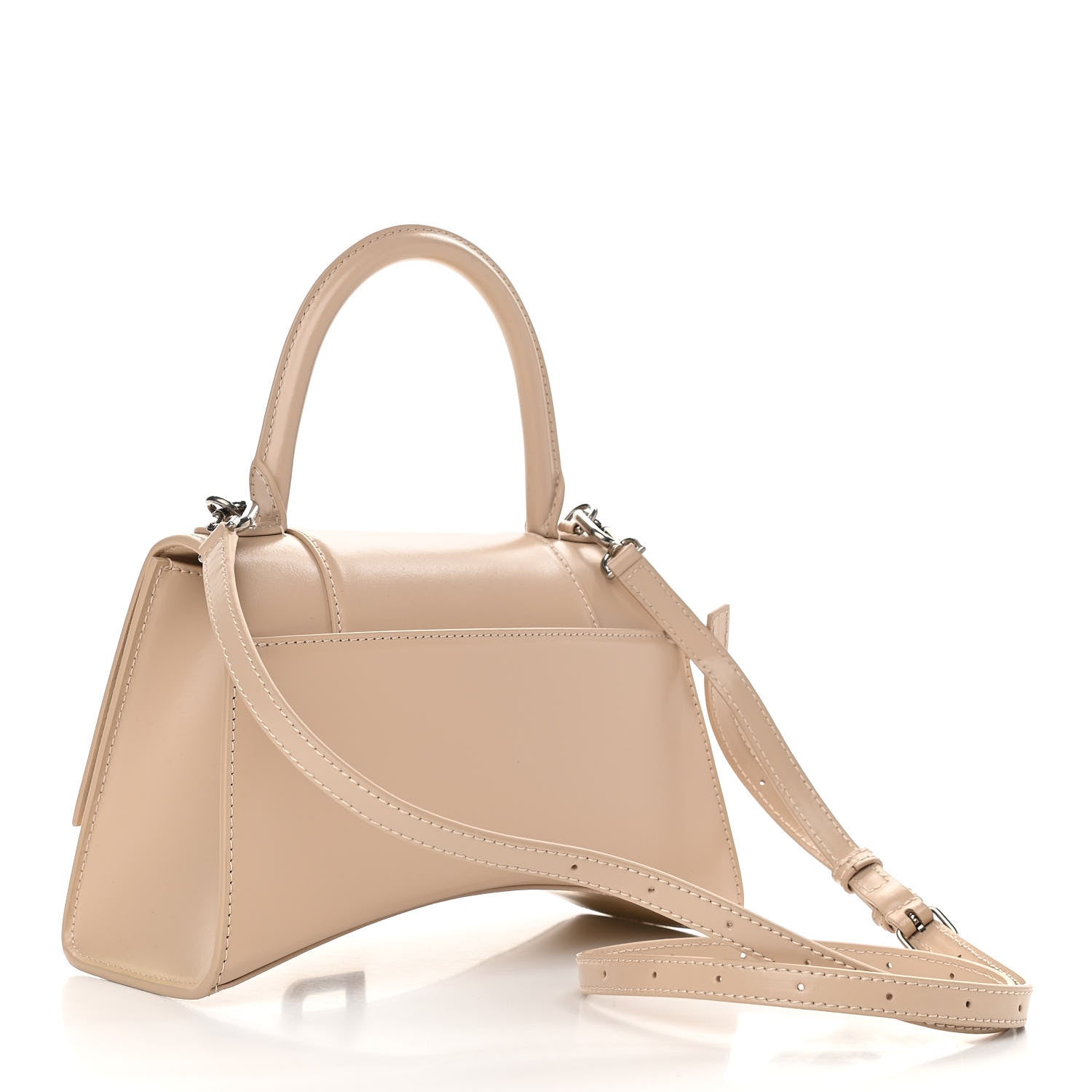 Balenciaga Shiny Box Calfskin Small Hourglass Top Handle Bag Light Beige 2 of 8