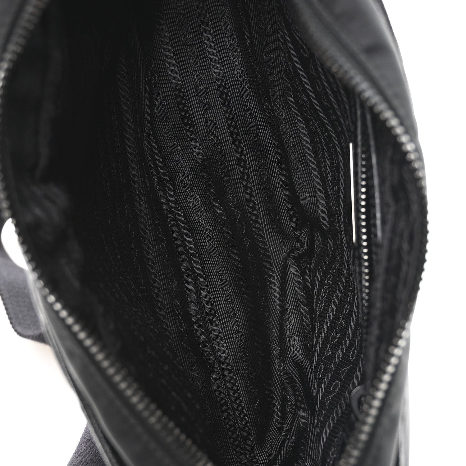 Prada Re-Nylon Vela Saffiano Pocket Double Zip Shoulder Bag Black 5 of 11