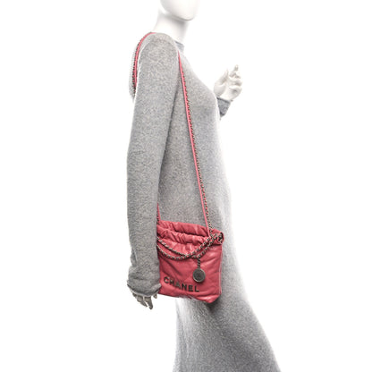 Chanel Shiny Calfskin Quilted Mini Chanel 22 Pink 2 of 10