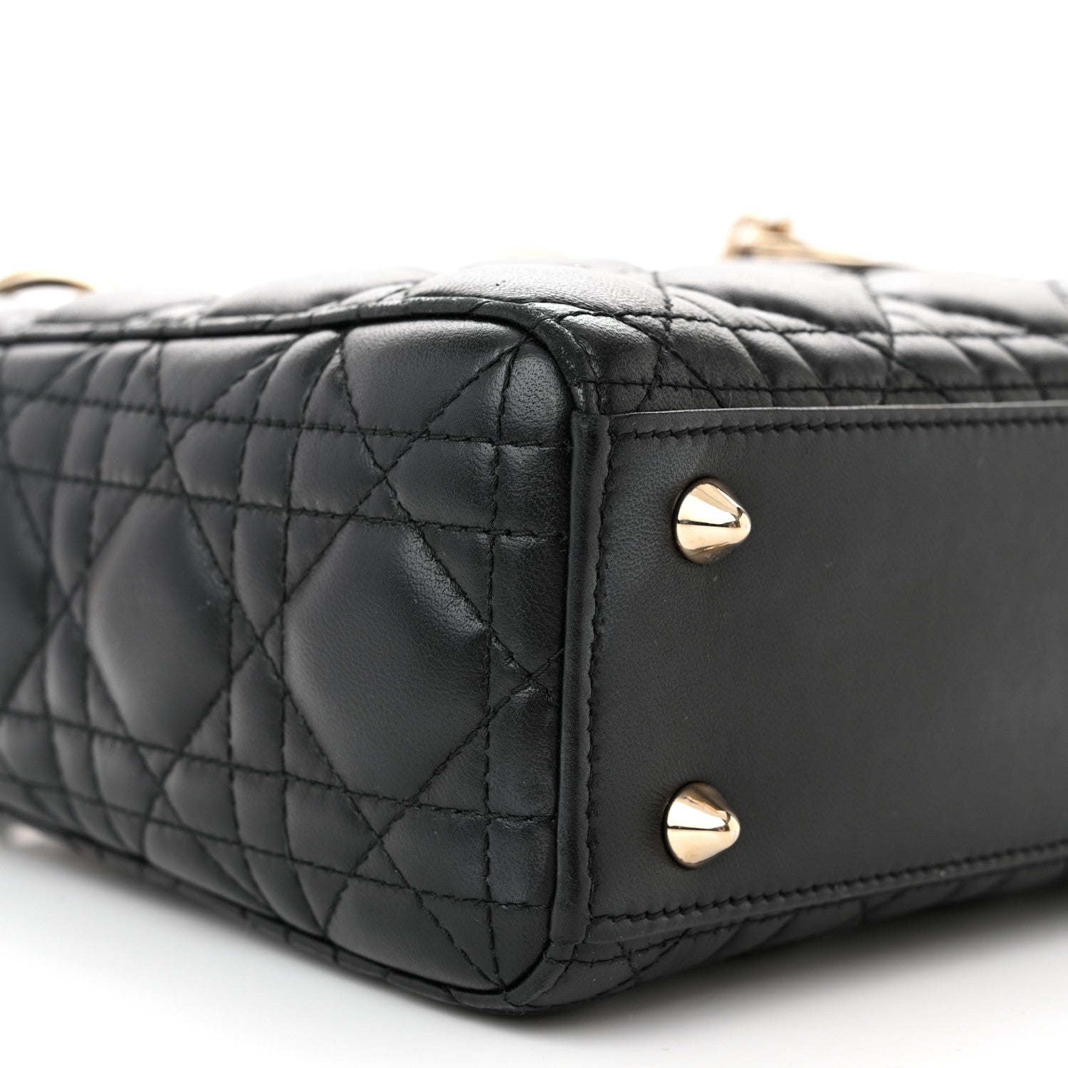 Christian Dior CHRISTIAN DIOR Lambskin Cannage Small My ABCDior Lady Dior Black 9 of 10