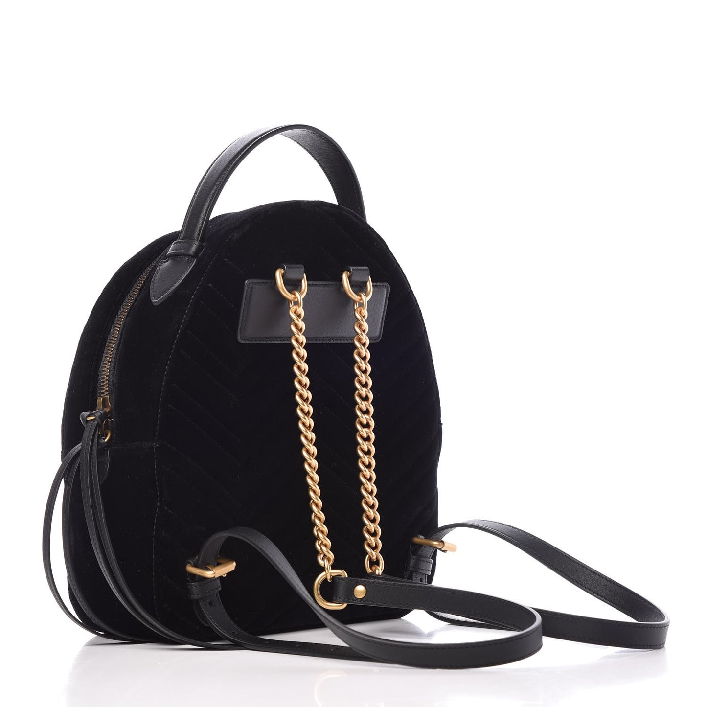 Velvet Matelasse GG Marmont Dome Backpack Black
