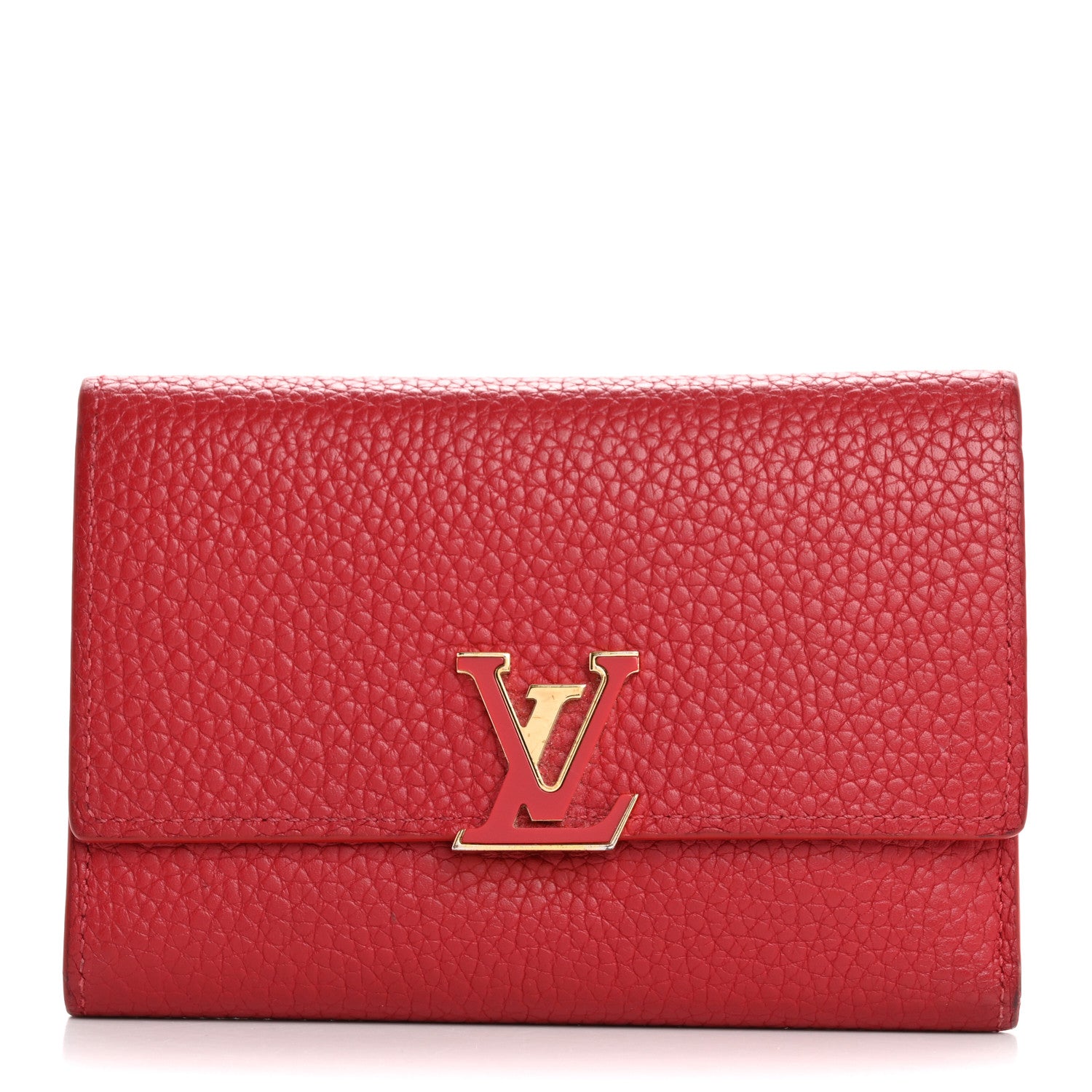 Louis Vuitton Taurillon Capucines Compact Wallet Rubis 1 of 14