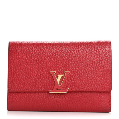 Louis Vuitton Taurillon Capucines Compact Wallet Rubis 1 of 14
