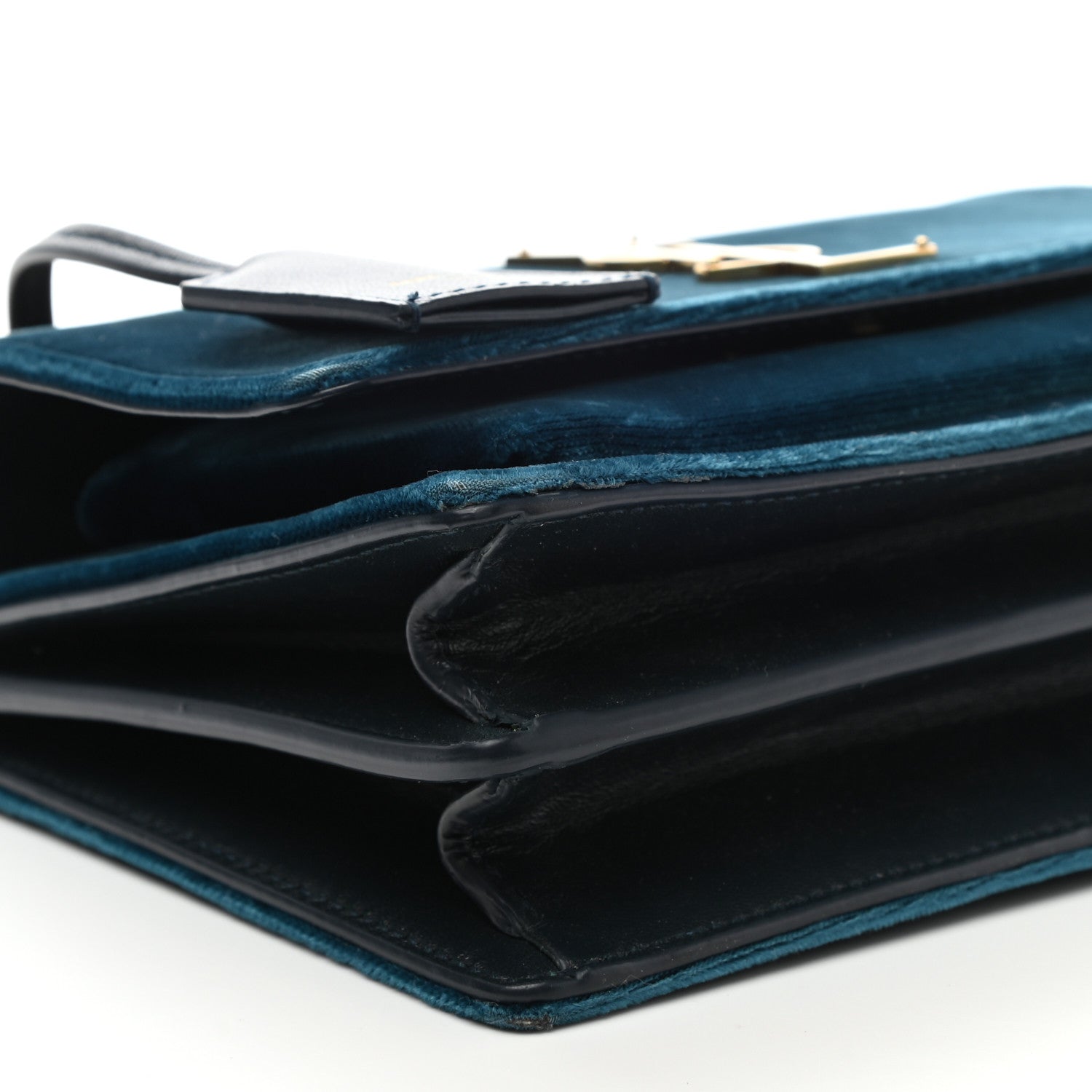 Saint Laurent Velvet Small Monogram Sunset Dark Ottanio 8 of 9