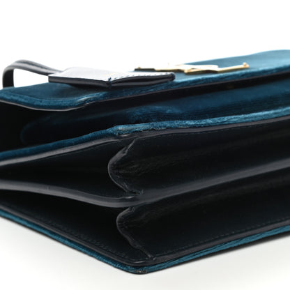 Saint Laurent Velvet Small Monogram Sunset Dark Ottanio 8 of 9