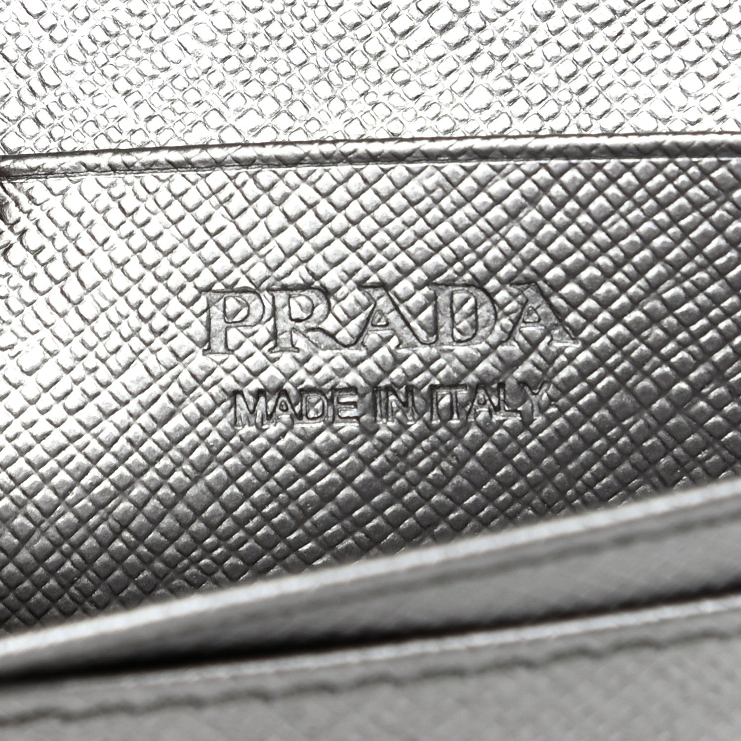 Prada Metallic Saffiano Card Holder Cromo 6 of 8