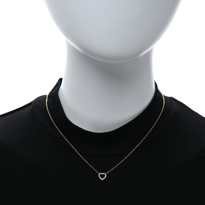 Tiffany 18K Rose Gold Diamond Metro Heart Pendant Necklace 2 of 5