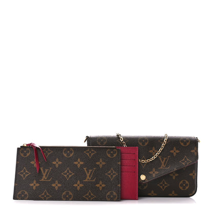 Louis Vuitton Monogram Pochette Felicie Chain Wallet Fuchsia 1 of 17