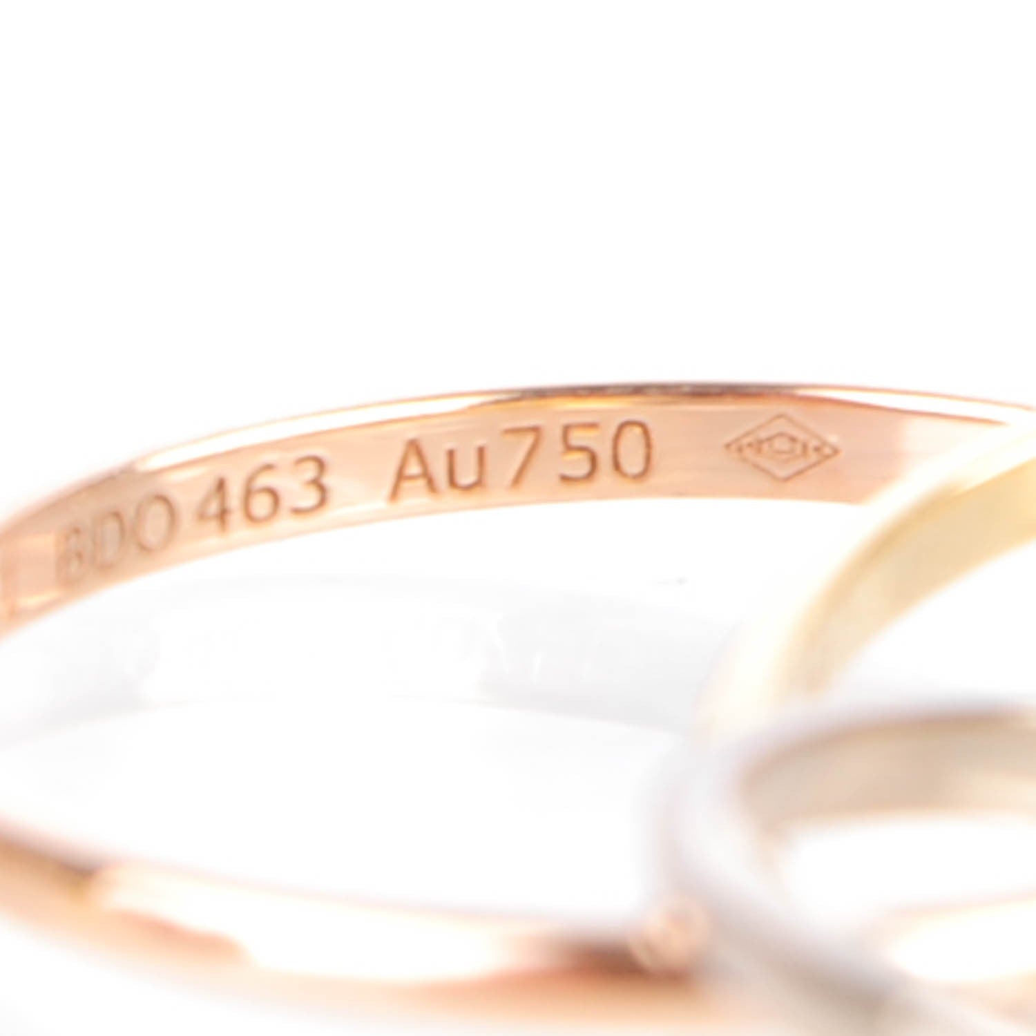 Cartier 18K Pink Yellow White Gold Extra Small Trinity Ring 52 6 4 of 5