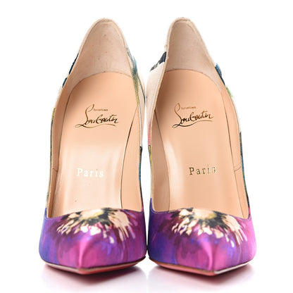 Christian Louboutin Satin Maxi Fiori Pigalle Follies 120 Pumps 38.5 Multicolor 2 of 8