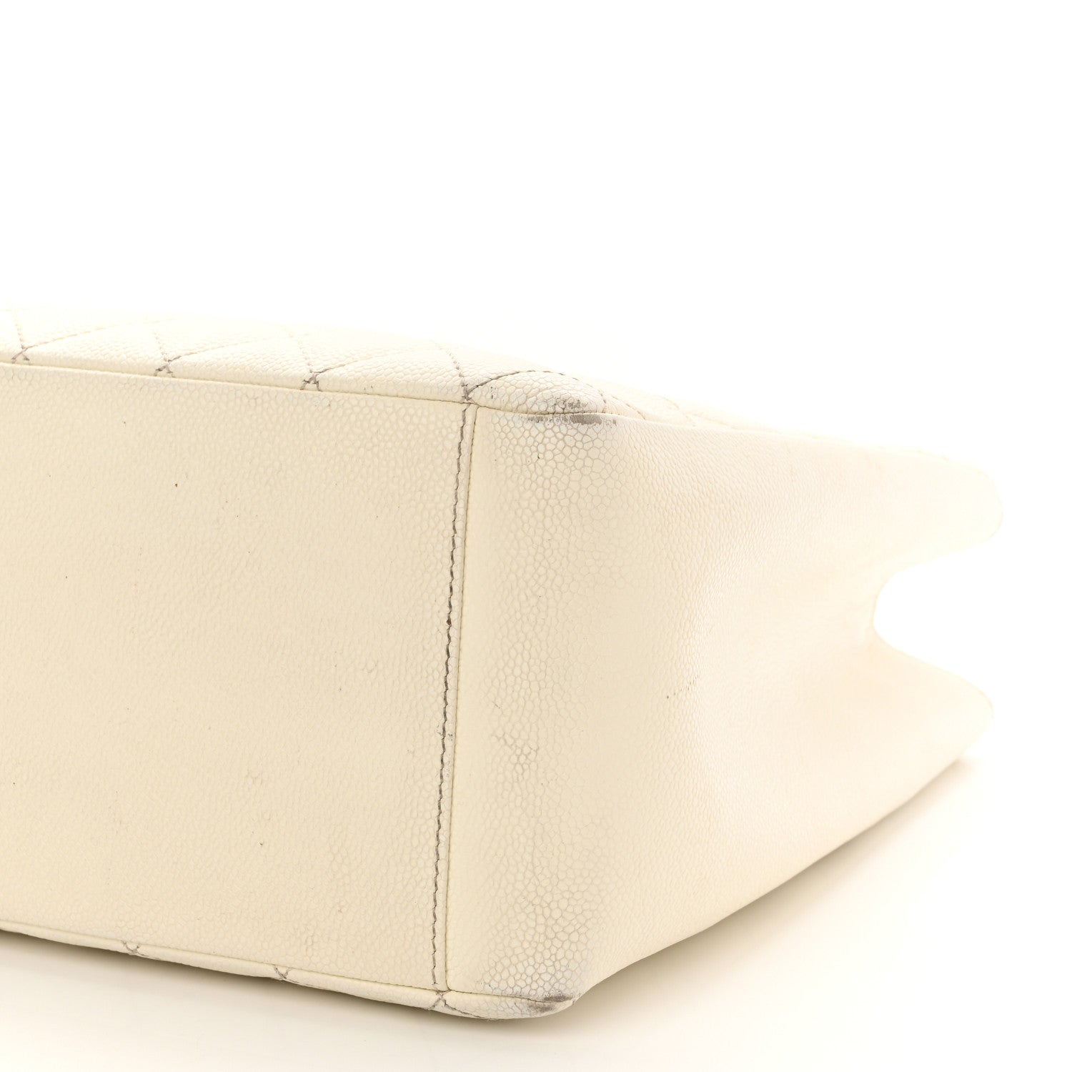 Chanel Caviar Quilted Grand Shopping Tote GST White 10 of 19