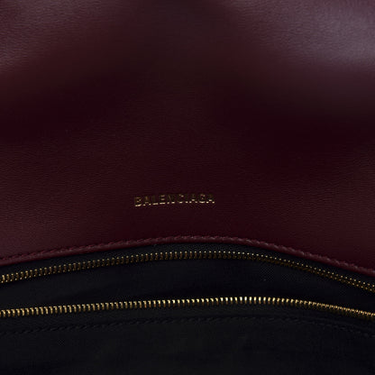 Balenciaga Nappa Calfskin Quilted Touch B Clutch Bag Dark Red 9 of 11