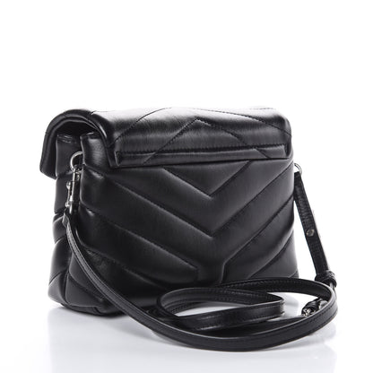 Saint Laurent Calfskin Y Quilted Monogram Toy Loulou Crossbody Bag Black 3 of 9