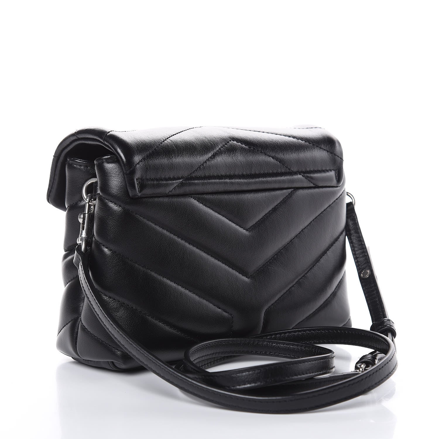 Saint Laurent Calfskin Y Quilted Monogram Toy Loulou Crossbody Bag Black 3 of 10