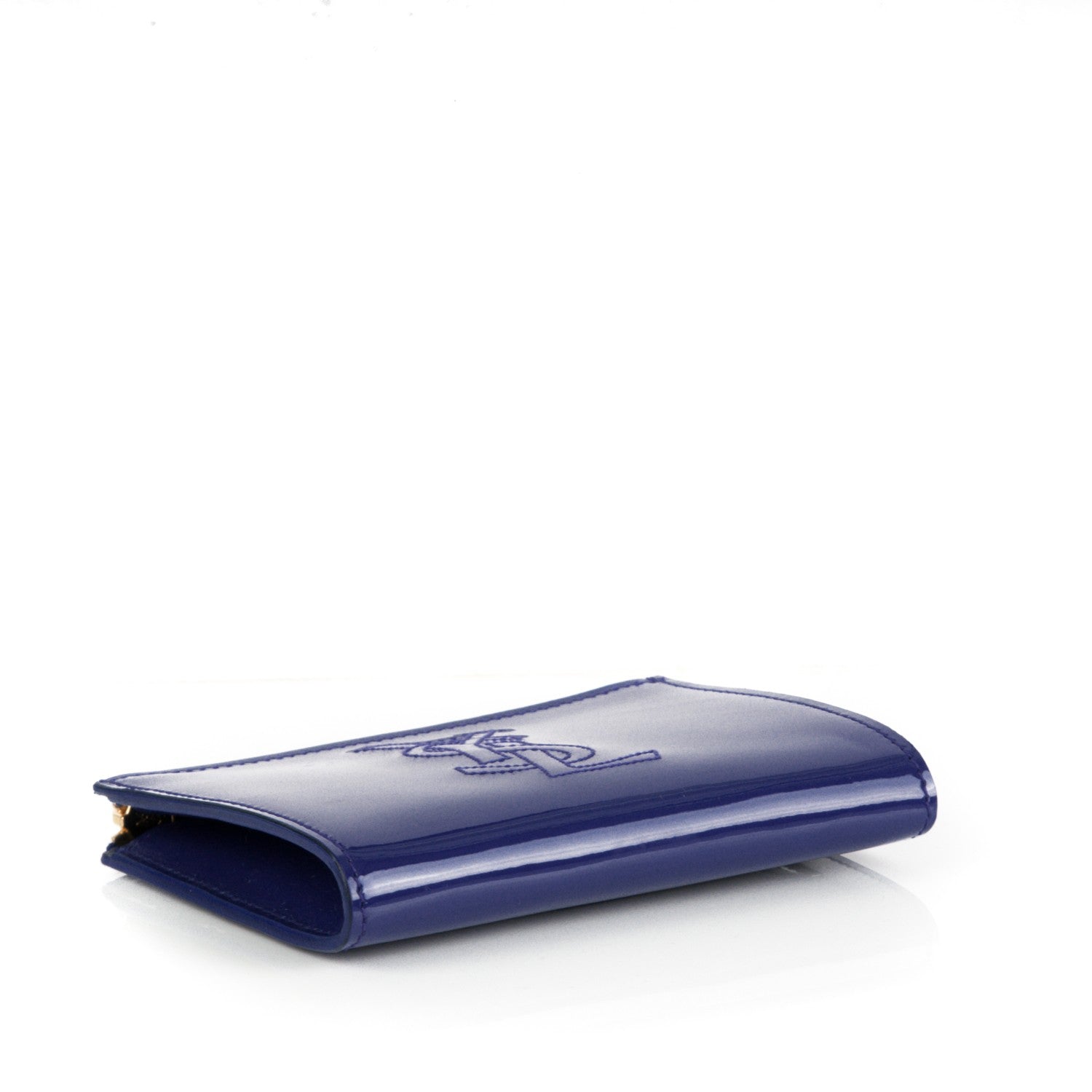 Saint Laurent Patent Belle De Jour Coin Purse Royal Blue 4 of 6