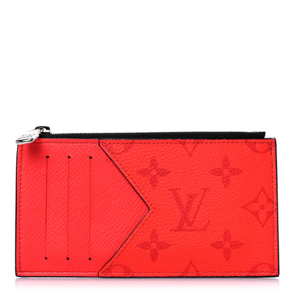 Louis Vuitton Taigarama Coin Card Holder Fire Red 1 of 7