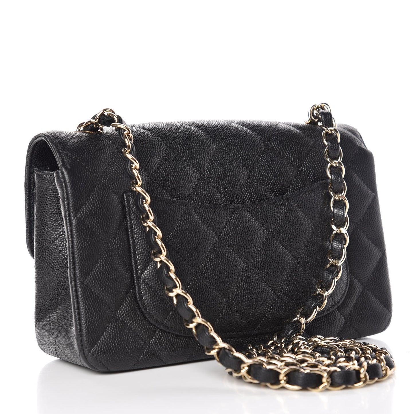 Caviar Quilted Mini Rectangular Flap Black