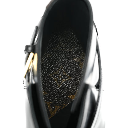 Louis Vuitton Calfskin Monogram Flat Ankle Boots 38 Black 9 of 13