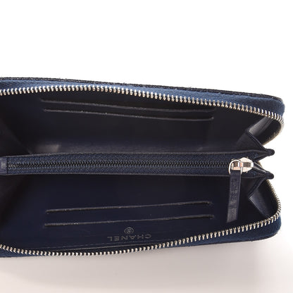 Chanel Caviar Quilted Medium Zip Around Wallet Navy 5 of 9