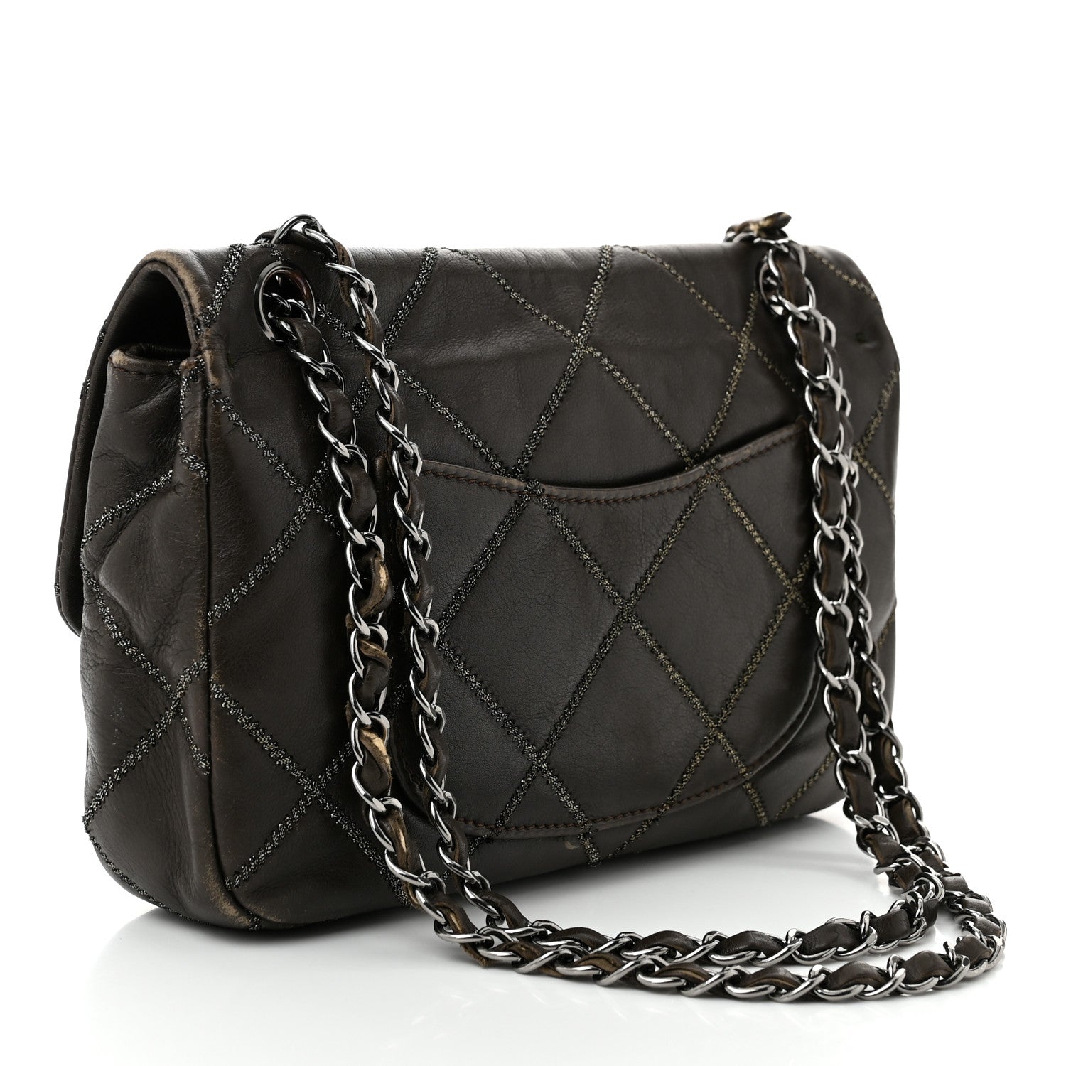 Chanel Calfskin Stitch Small Flap Dark Brown 2 of 12