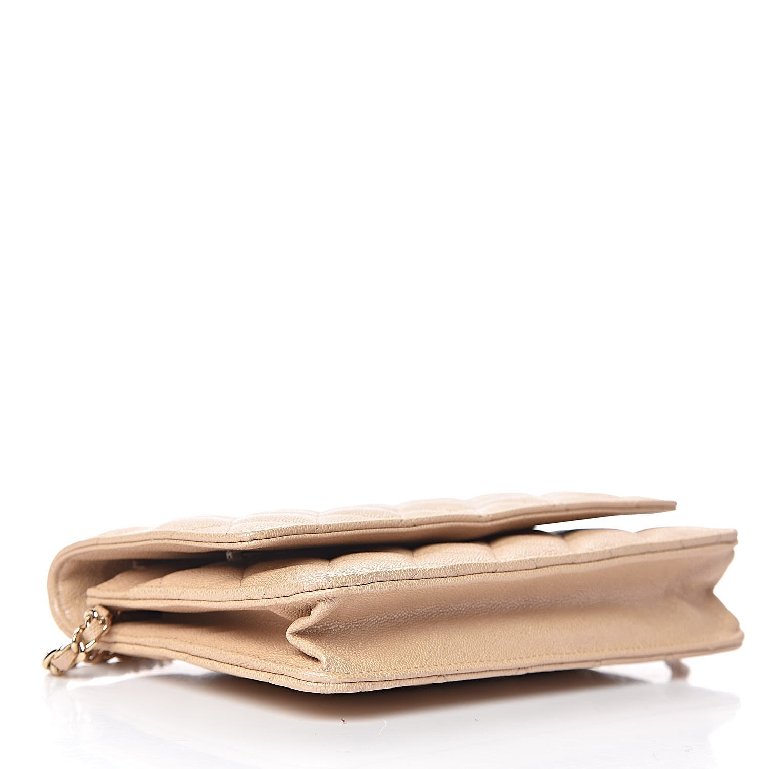Chanel Iridescent Caviar Quilted Wallet On Chain WOC Beige 4 of 12
