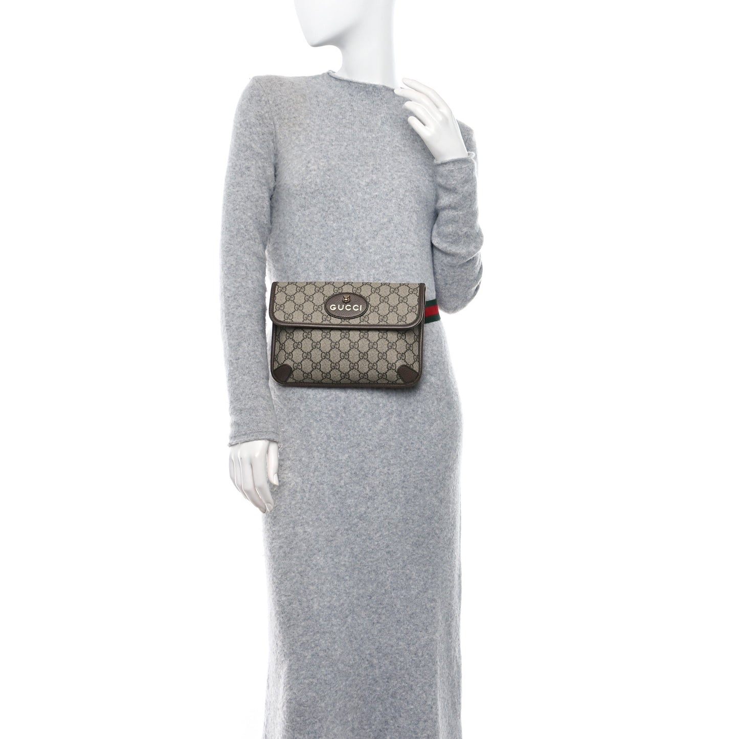 GG Supreme Monogram Neo Vintage Web Belt Bag Brown