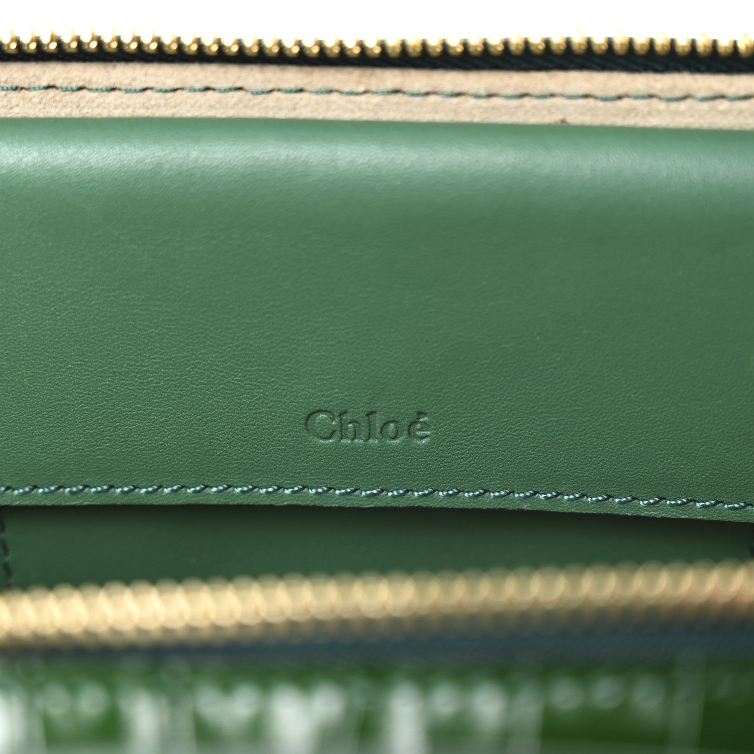 Chloe Calfskin Crocodile Embossed Mini C Vanity Bag Woodsy Green 6 of 11