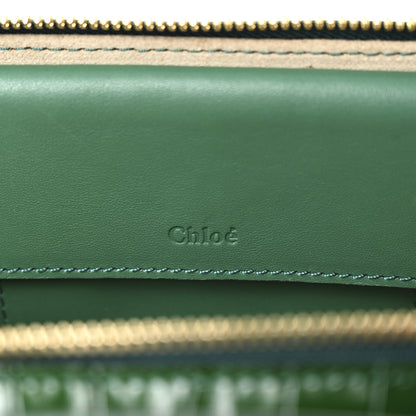 Chloe Calfskin Crocodile Embossed Mini C Vanity Bag Woodsy Green 6 of 11