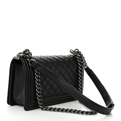 Chanel Lambskin Quilted Medium Boy Flap Black 3 of 11