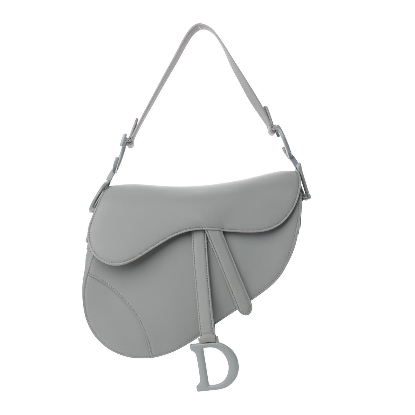 Ultra Matte Calfskin Saddle Bag Grey
