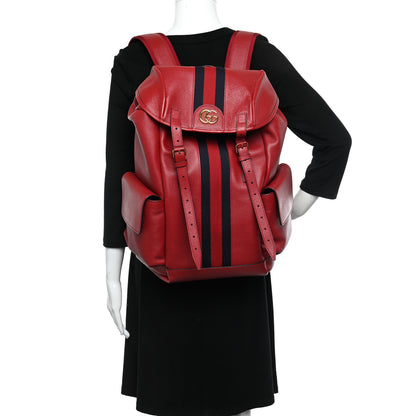 Gucci Grained Calfskin Medium Ophidia Double Buckle Backpack Red 2 of 10