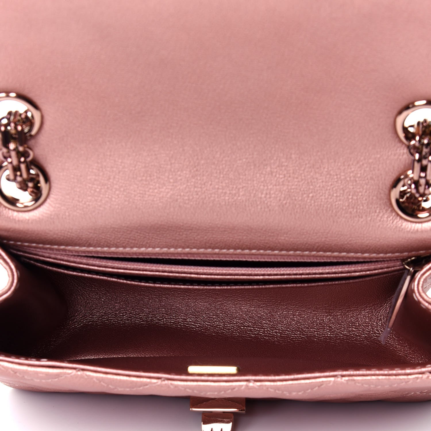 Chanel Metallic Grained Calfskin Quilted 2.55 Reissue Mini Flap Copper Pink 5 of 11