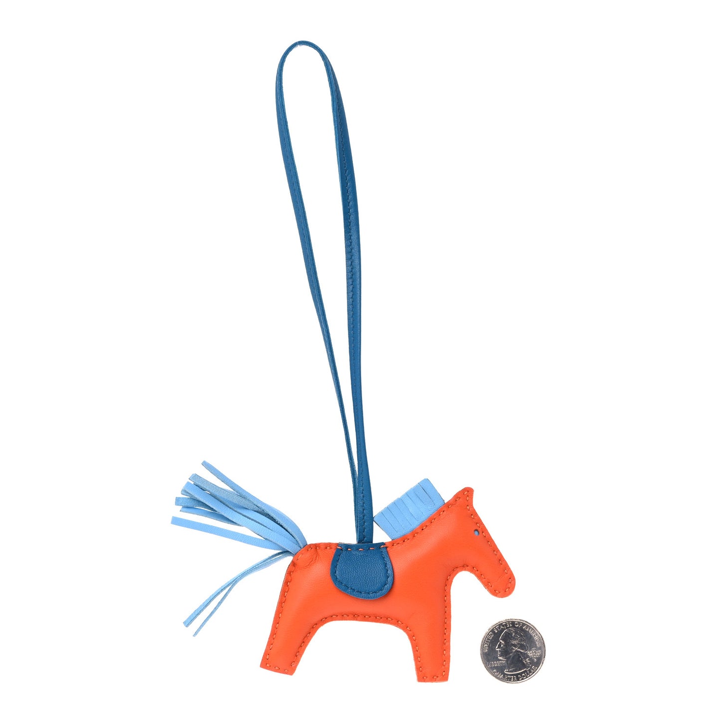 Milo Lambskin Grigri Rodeo Horse Bag Charm PM Feu Celeste Bleu Izmir