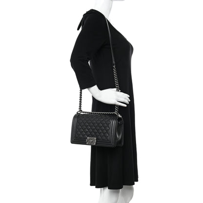 Chanel Caviar Quilted Medium Boy Flap Black 2 of 12