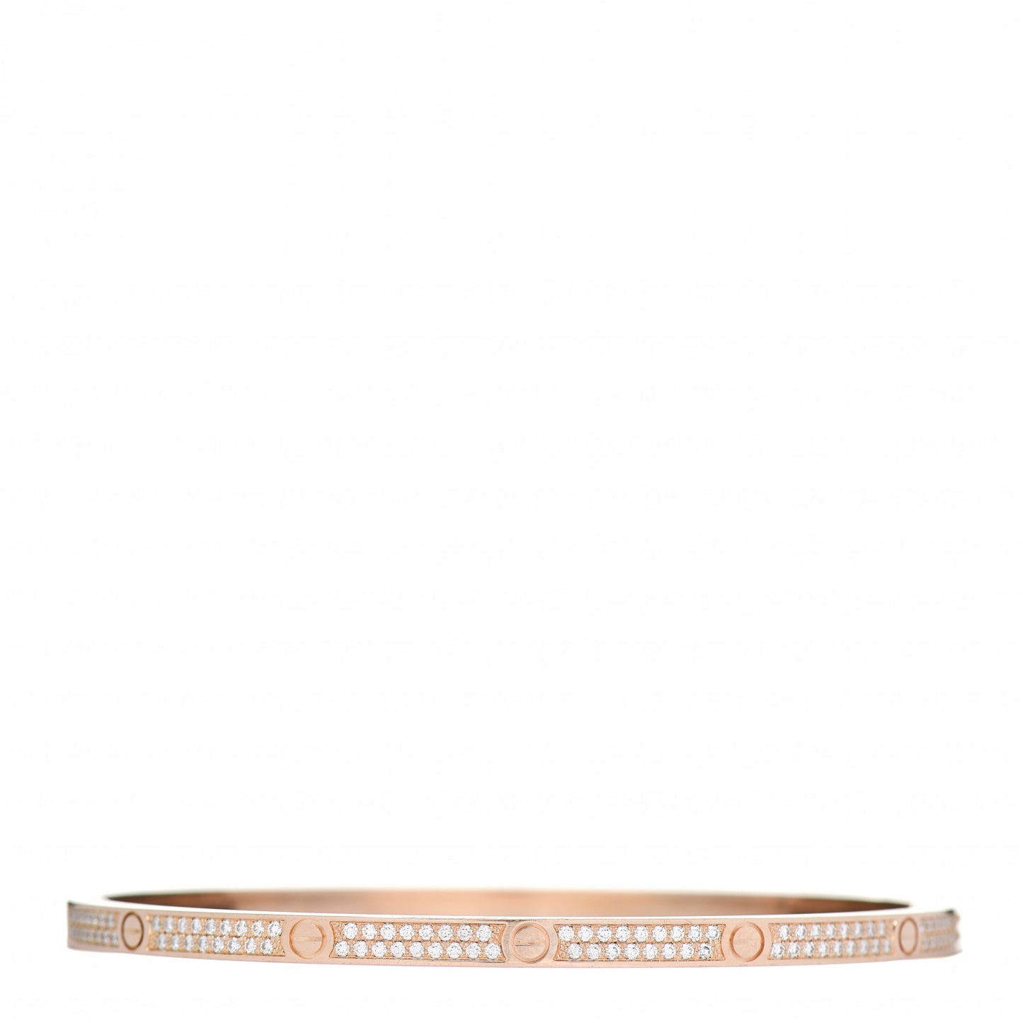 18K Pink Gold Diamond Small LOVE Paved Bracelet 19
