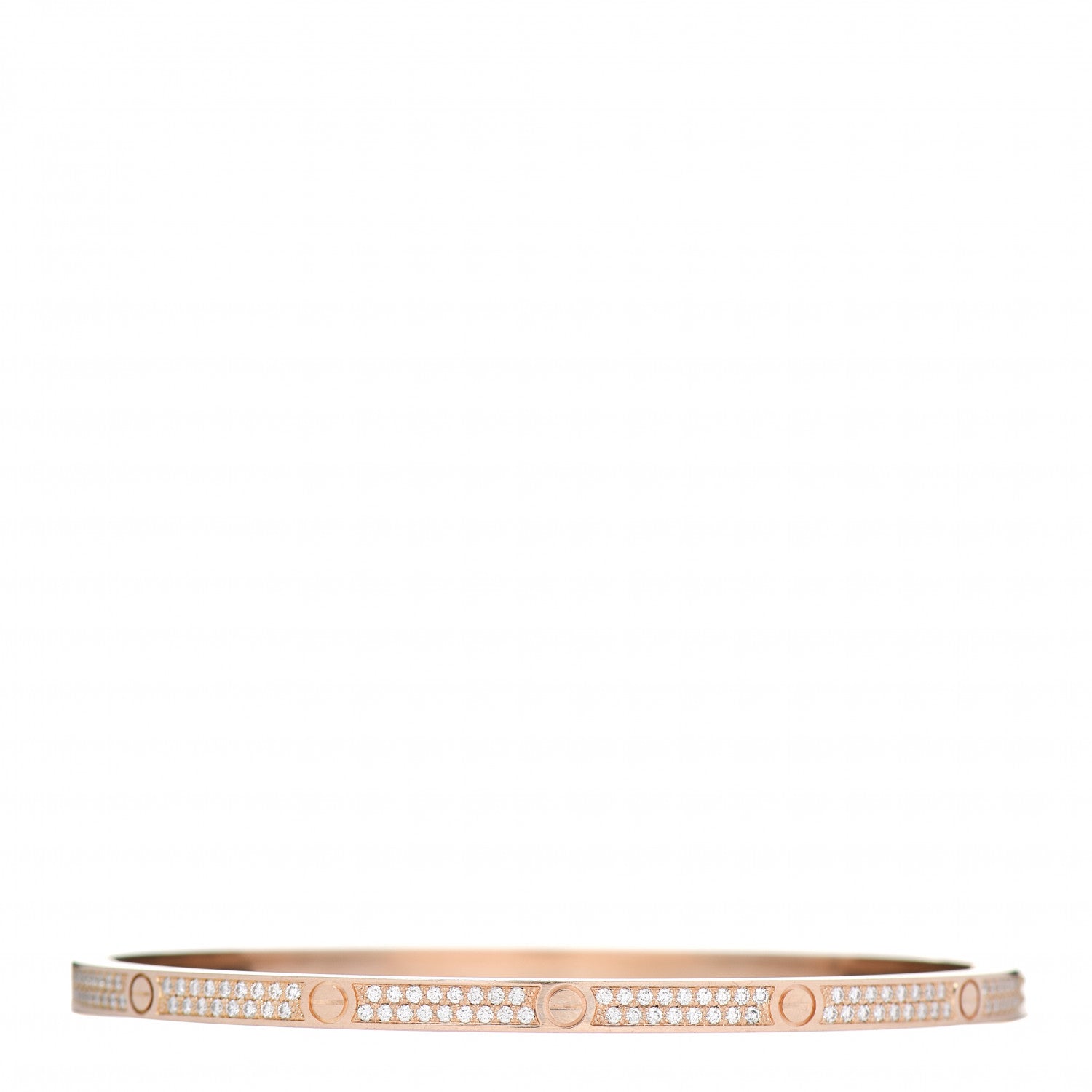 Cartier 18K Pink Gold Diamond Small LOVE Paved Bracelet 19 3 of 5