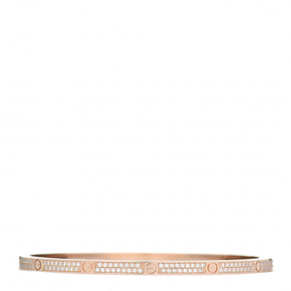 Cartier 18K Pink Gold Diamond Small LOVE Paved Bracelet 19 3 of 5
