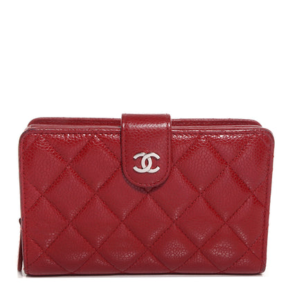 Chanel Caviar Quilted Zipped Pocket Wallet Red 1 of 7