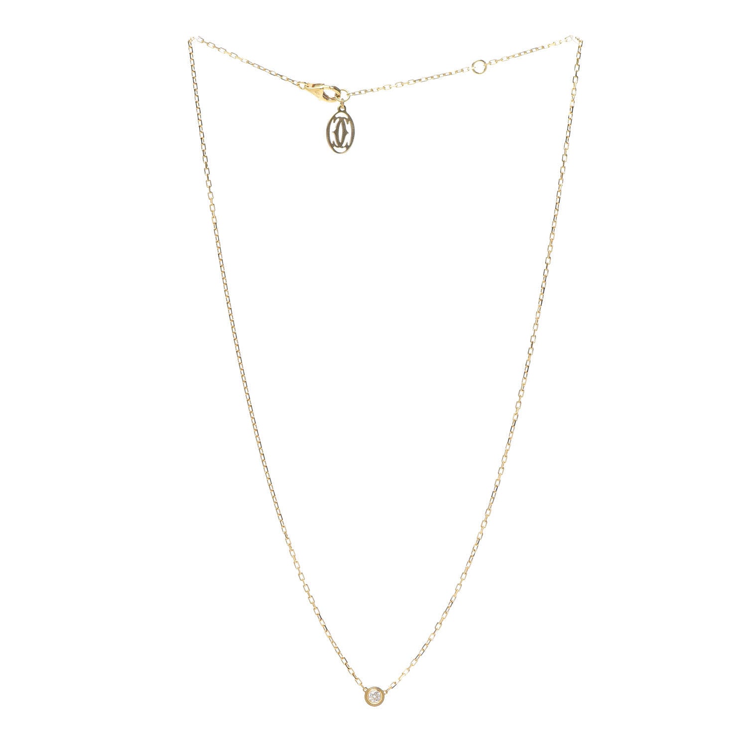 Cartier 18K Yellow Gold Diamond SM D'Amour Pendant Necklace 3 of 5