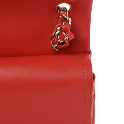 Chanel Lambskin Quilted Jumbo Double Flap Red 9 of 12
