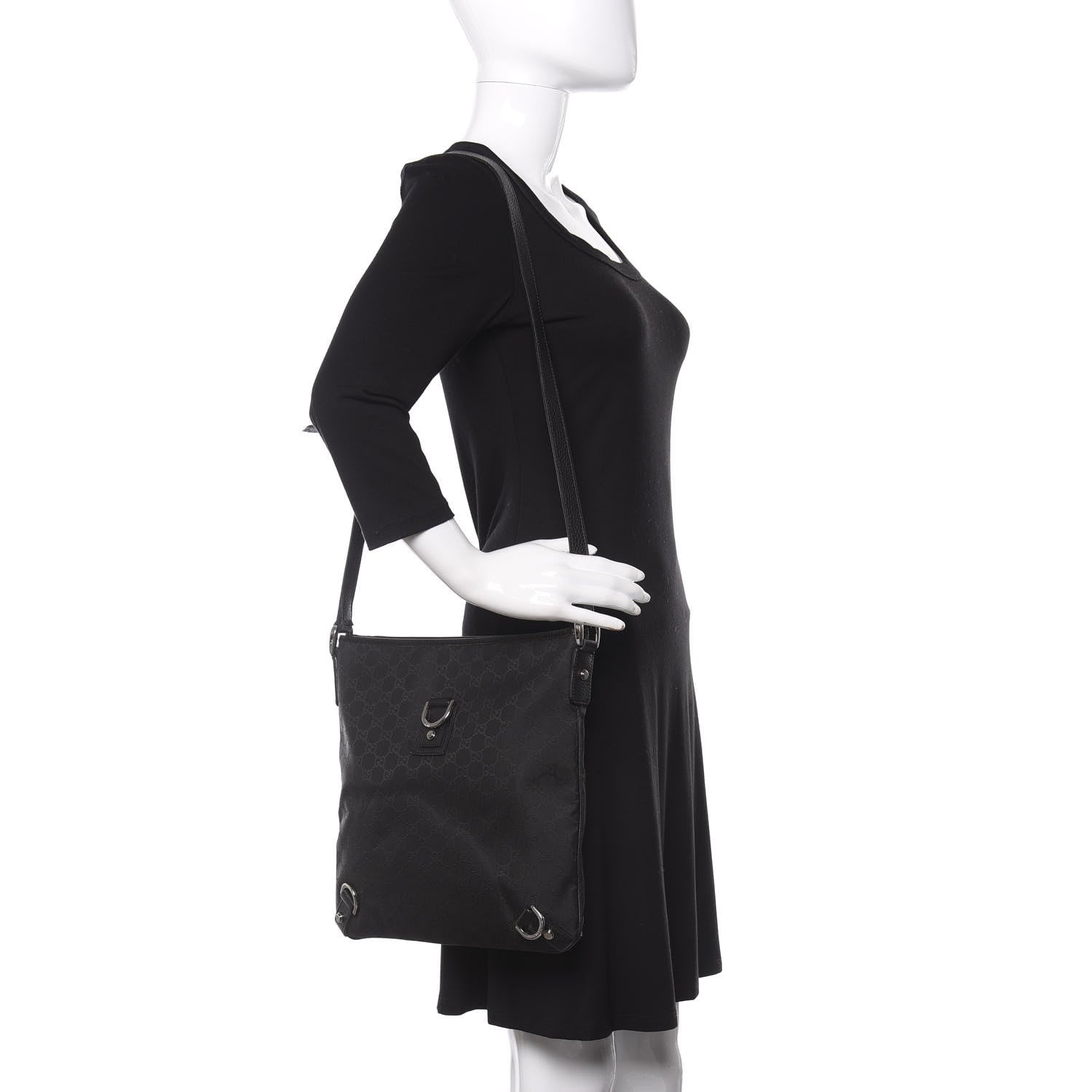 Gucci Monogram Abbey Messenger Bag Black 2 of 11