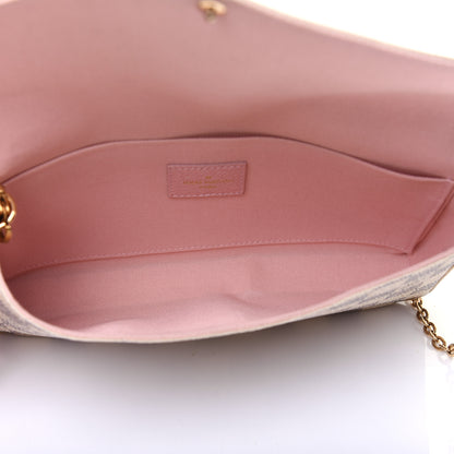 Louis Vuitton Damier Azur Pochette Felicie Chain Wallet Rose Ballerine 5 of 19