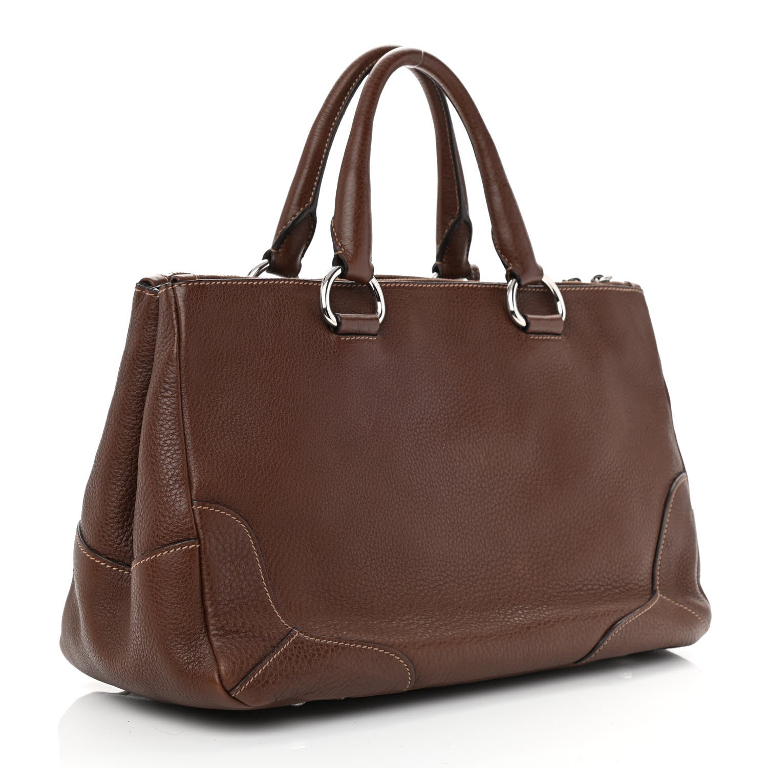 Prada Vitello Daino Tote Palissandro 3 of 9