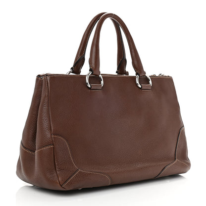 Prada Vitello Daino Tote Palissandro 3 of 9