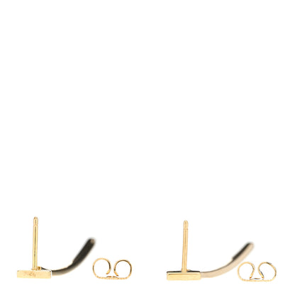 Tiffany 18K Yellow Gold Diamond T Bar Earrings 3 of 5