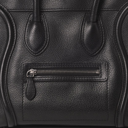 Celine Drummed Calfskin Micro Luggage Black 8 of 17