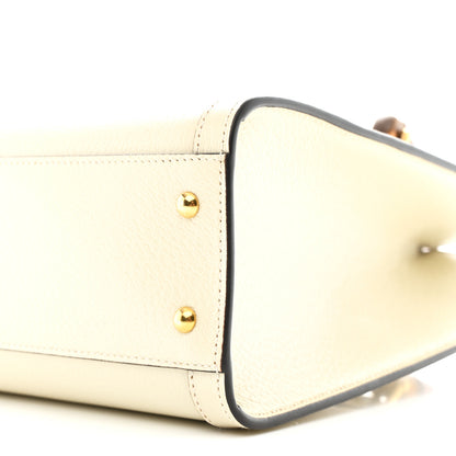 Gucci Textured Dollar Calfskin Web Small Diana Tote Bag Mystic White 18 of 19