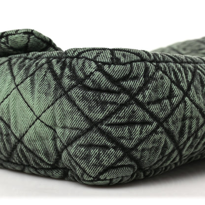 Chanel Denim Quilted Denimpression Flap Green Black 8 of 9