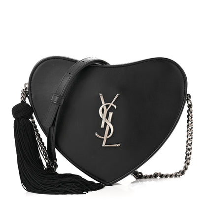 Saint Laurent Calfskin Small Monogram Love Shoulder Bag Black 1 of 12