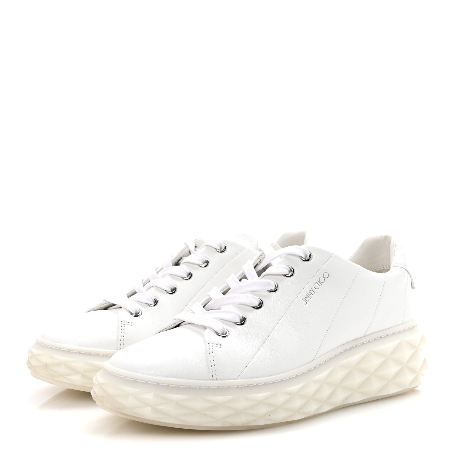 Jimmy Choo Nappa Diamond Light Platform Sneakers 38 White 3 of 10